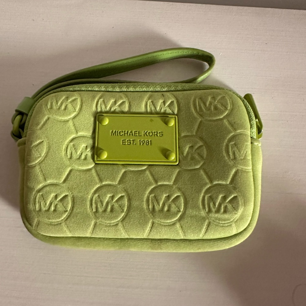 Michael lots green neon small clutch wallet coin purse